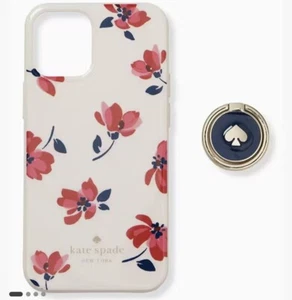 Mini custodia telefono flessibile Kate Spade New York iPhone 12 con supporto anello stampa floreale - Foto 1 di 22
