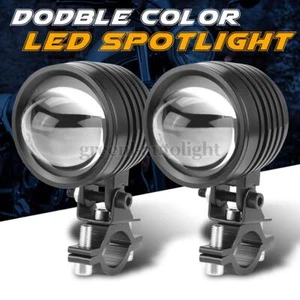 2X Faro LED Moto Amarillo Blanco Punto Luz de Trabajo Conducción Niebla Offroad ATV - Imagen 1 de 8