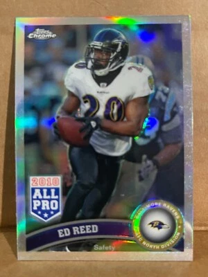 ED REED 2011 TOPPS CHROME REFRACTOR CARD 158 RAVENS - Image 1 of 2
