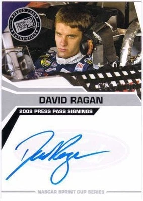 DAVID RAGAN 2008 Press Pass Signings Silver 50/100 Autograph Auto On Card #42 - Image 1 of 2