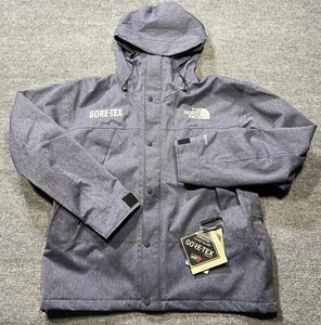 North Face GORE-TEX Blue Denim Mountain Jacket Size L Men's BRAND NEW - Picture 1 of 24