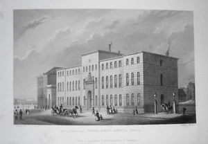 Schwerin Ober-Post-Amt Meckenburg-Vorpommern very rare steel engraving 1845 - Picture 1 of 1