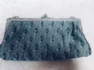 Vintage CHRISTINA Purse~Bag Original Hand Beaded Silver East West Frame Handbag - Picture 1 of 11