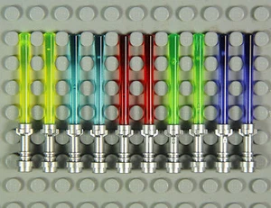 10x LEGO Star Wars weapon Lightsabers with Metallic Hilt - Picture 1 of 1