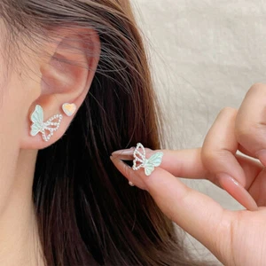 12Pcs/set Sweet Butterfly Heart Earrings Women Y2K Flowers Earring Jewelry G NIN - Picture 1 of 19