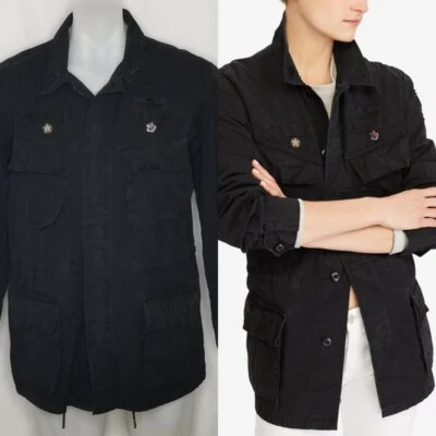 Chaqueta militar Polo Ralph Lauren para mujer negra de retazos de algodón talla M Foto 1 de 4