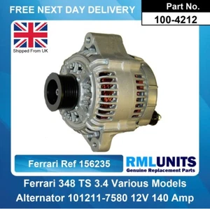Alternator Fits Ferrari 348 tb/ts Ferrari Ref 156235 101211-7580 12V 140 Amp - Picture 1 of 5