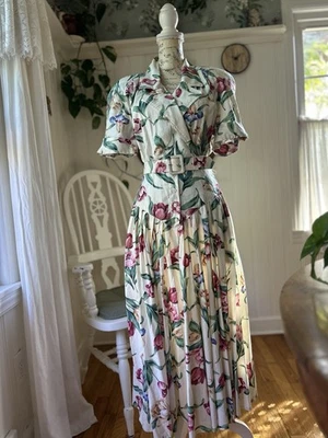 Винтажный Carol Anderson женщин S/M (11/12) кнопка тюльпан коттеджкор платье - Изображение 1 из 4