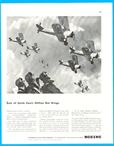 Boeing fighter pilots aircraft biplanes  PT-17 vintage AT-15  print ad 1942 - Picture 1 of 4