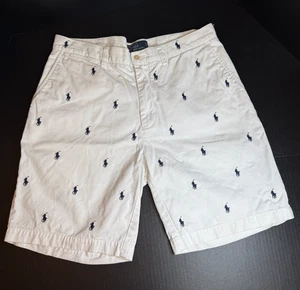 Polo Ralph Lauren Shorts Sz 34 White Embroidered Pony Classic Prospect Short Men - Picture 1 of 8