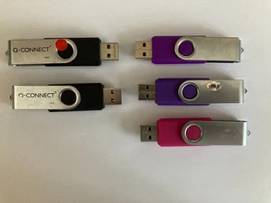 Job Lot 16GB x 5 Q-Connect Generic Rotary Swivel Style USB 2.0 Flash Memory - Photo 1/1