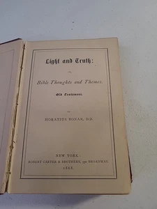Horatius Bonar Light Truth Bible Thoughts Themes Old Testament 1868 1st Edition - Picture 1 of 9
