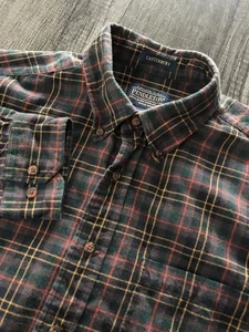 Camisa Pendleton Canterbury Manga Larga a Cuadros Para Hombres Grande Mezcla de Algodón Lana Marrón - Imagen 1 de 11