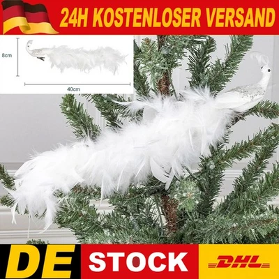 Simulierter Weißer Pfau Dekoration Dekorationen Natürliche Pfauenfeder `. - Bild 1 von 4