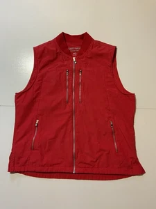 Scottevest The 101 Vest Travel Utility Multi Pocket Red Lightweight Zip Jacket - Picture 1 of 10