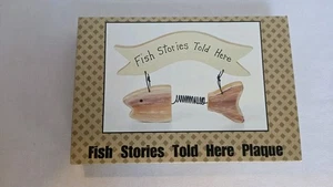  Fish Plaque"Fishing Stories Told Here" - Cabin, Lake FATHERS DAY📦 - Picture 1 of 5