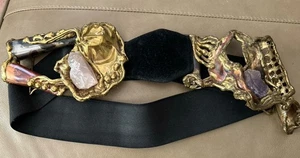 Vintage 80’s Copa Collection Custom Belt Brazil Brass Amethyst - Picture 1 of 8