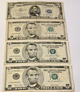 FEDERAL RESERVE NOTE $5.00 Five Dollars Circulated STERN NOTES You Pick One - Bild 1 von 2