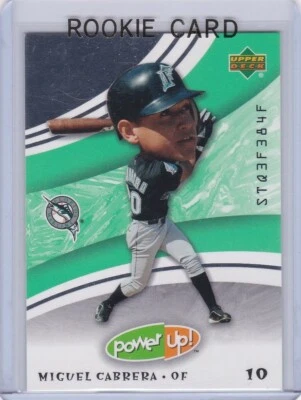 Tarjeta de novato Miguel Cabrera cubierta superior de béisbol Big Head RC Marlins Tigers MIGGY Foto 1 de 2