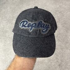 Replay Grey Woollen Spellout Baseball Cap Size 58cm