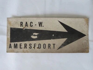 Vintage RAC West Amersfoort Auto Rallye kleines Papp-Richtungspfeilschild - Bild 1 von 6