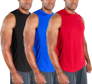 3 Pack Men'S Muscle Shirts Sleeveless Dry Fit Gym Workout Tank Top - Picture 1 of 13