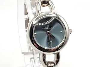 Anne Klein Uhr Damen neue Batterie silberfarben blau/graues Zifferblatt 22 mm - Bild 1 von 12