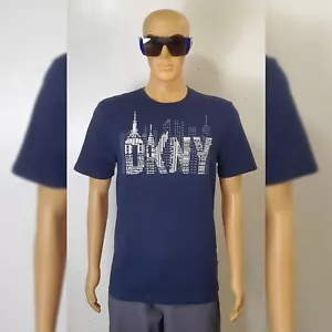 DKNY AUTHENTIC TSHIRT HERREN STRETCH KURZARM RUNDHALSAUSSCHNITT GR. S NYC LOGO NAVY - Bild 1 von 6
