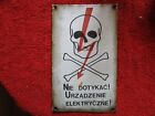 WWII WW2 GERMAN RARE Old enamel plaque from the complex of German bunkers