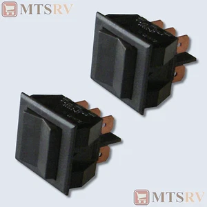 JR Products 12V MOMO DPDT Momentary-On/Off/Momentary-On Switches BLACK - 2-PACK - Imagen 1 de 4