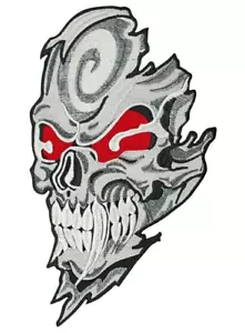 Demon Skull Iron-on & Sew-on Back Patch | Biker Gang Motorcycle Club Outlaw Logo - Picture 1 of 4