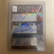 2023 Leaf Exotic RC Triple Auto - Jordan Addison, Puka Nacua, Smith-Njigba #1/1