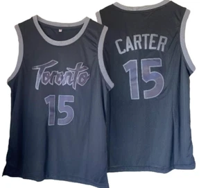 Custom Stitched Vince Carter Toronto Raptors Black Jersey Sz Large - Picture 1 of 9