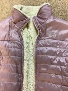 Girls North Face MossBud Reversible Coat Size 18 - Picture 1 of 7