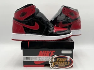 New Air Jordan 1 Patent Bred 2021 Size 6 Rare Retro Authentic Red Black MJ OG J1 - Picture 1 of 9