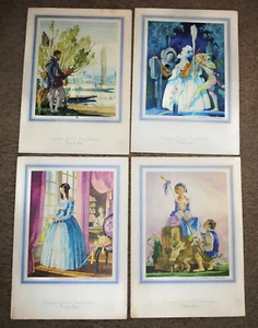 4 Compagnie Generale Transatlantique Menus 1967 & 1968 Jean A Mercier Covers - Picture 1 of 6