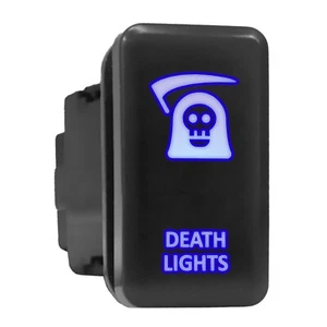 Interruptor retroiluminado LED azul Death Lights botón alto 1,54""x 0,83"" (Ajuste: Toyota) - Imagen 1 de 6