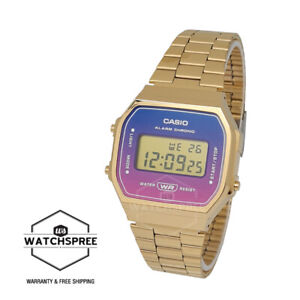 Casio Vintage Digital Gold Ion Plated Stainless Steel Band Watch A168WERG-2A