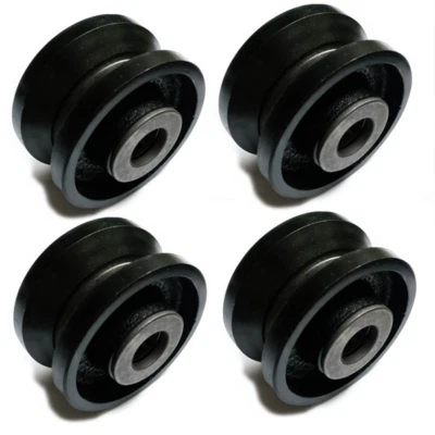 3" Cast Iron V Groove Wheel Roller Double Bearing Rolling Sliding Gates, 4 pcs - Image 1 of 4