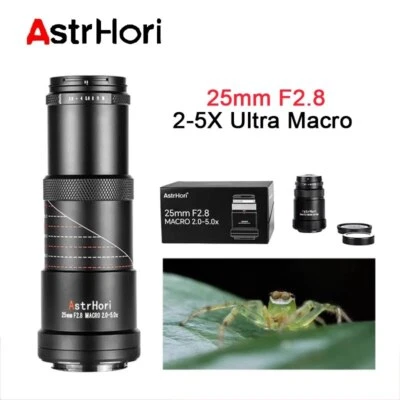 AstrHori 25mm F2.8 2-5X Macro Full Frame Lens for Sony E Mount cameras