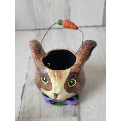 Dept 56 23867 Paper Mache bunny basket mini Easter figure Cover