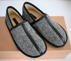 🆕️ RALPH LAUREN RRL DOUBLE RL SHEARLING-Lined SLIPPER Shoes US-12D EUR-45 UK-11 - Picture 1 of 12