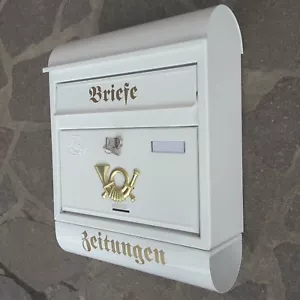 XXL Briefkasten Postkasten Weiss Zeitungsrolle Wandmontage Nostalgie Zeitungsbox - Bild 1 von 5