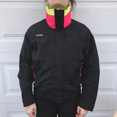 Columbia De Colección Neón Rosa Amarillo Negro Bloque de Color Bugaboo Esquí Conejito Chaqueta Talla S Foto 1 de 4