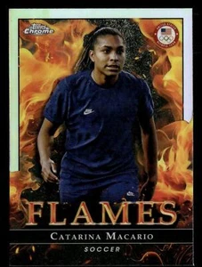2024 Topps Chrome US OLYMPIC CATARINA MACARIO FLAMES #F-4 - Picture 1 of 2