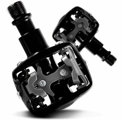MOUNTAIN BIKE PEDALS Cleats SPD MTB Compatible Wpd-823 Aluminum Black WELLGO - Image 1 of 2