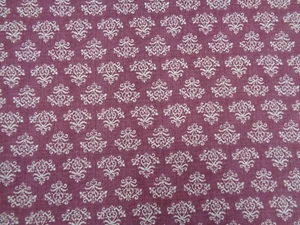 Small Damask - Red Rooster Fabric - BTY 36"L x 42"W - COTTON Maroon VERY CUTE!!! - Picture 1 of 5