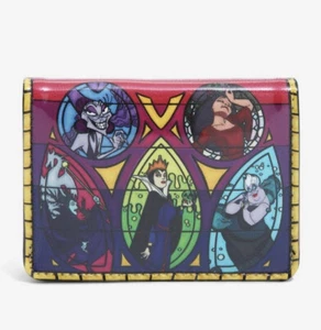 Disney Villains Evil Queen Maleficent Stained Glass Card Holder Small Wallet NWT - Picture 1 of 7