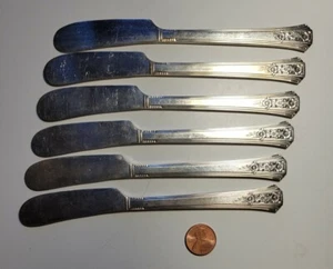 6er SET GLÜCKSMUSTER 1939 PERSÖNLICHE BUTTERMESSER von TUDOR PLATE SILVER PLATE - Bild 1 von 6