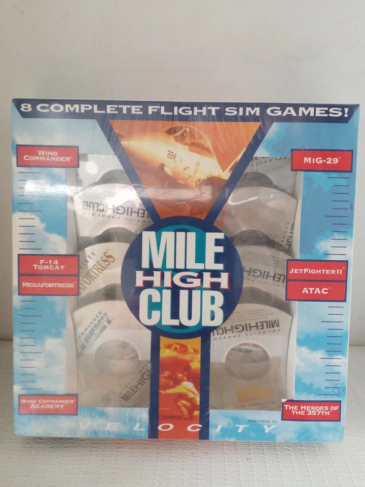 Mile High Club 8 Flight Sims Games Wing Commander ATAC MiG 29 Acadamy F14 Tomcat - Image 1 of 4